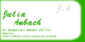 julia ambach business card